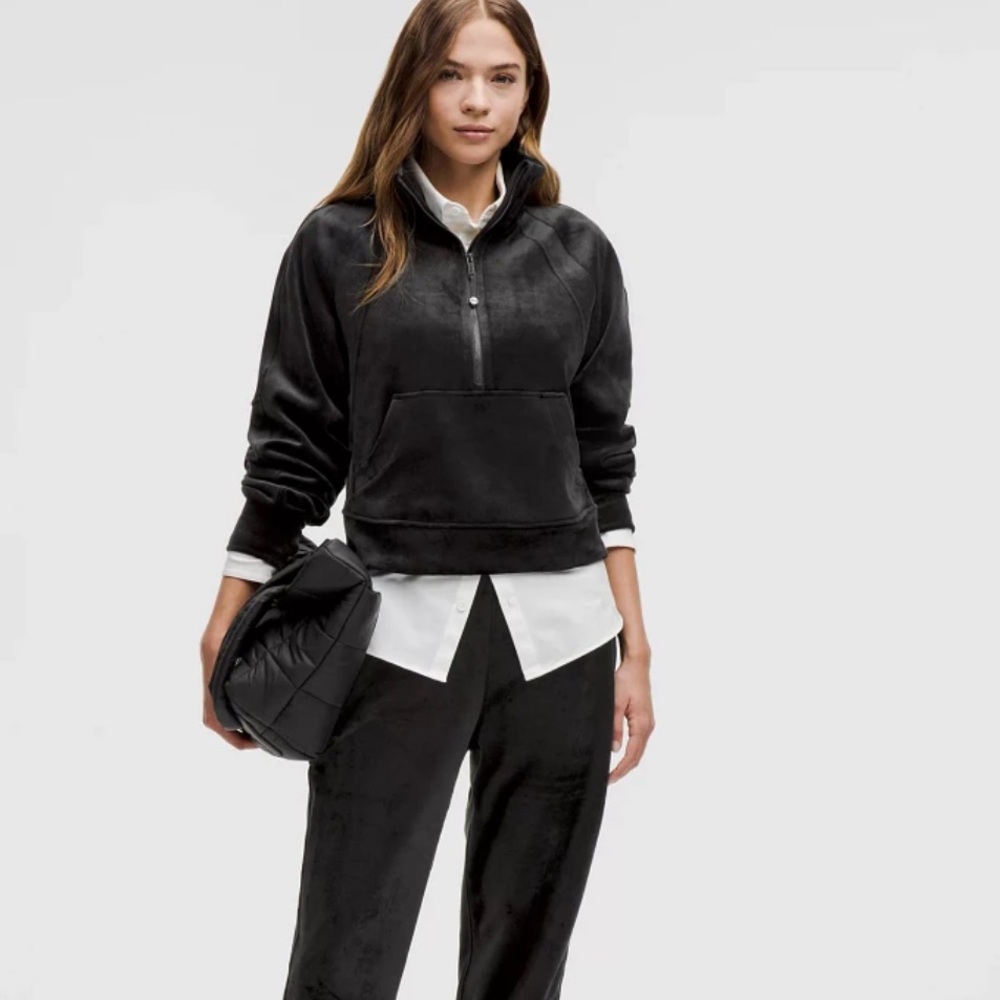 Scuba oversized funnel neck velvet